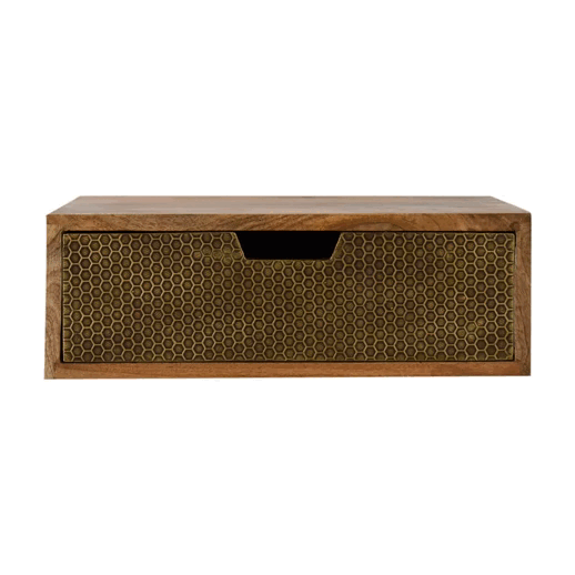 Wall Mounted Honeycomb Brass-plated Bedside