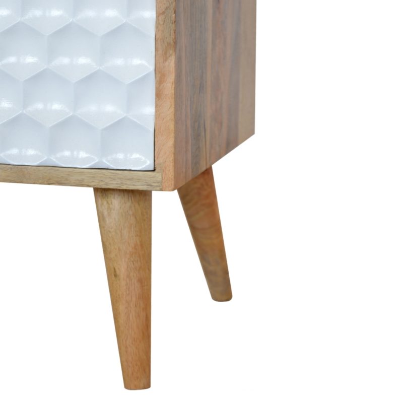 Honeycomb Carved Bedside With 2 Drawers - Image 8