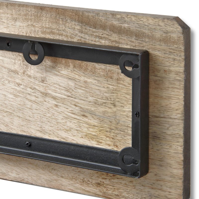 6 Horse Shoe Hooks On Dark Wood - Image 4