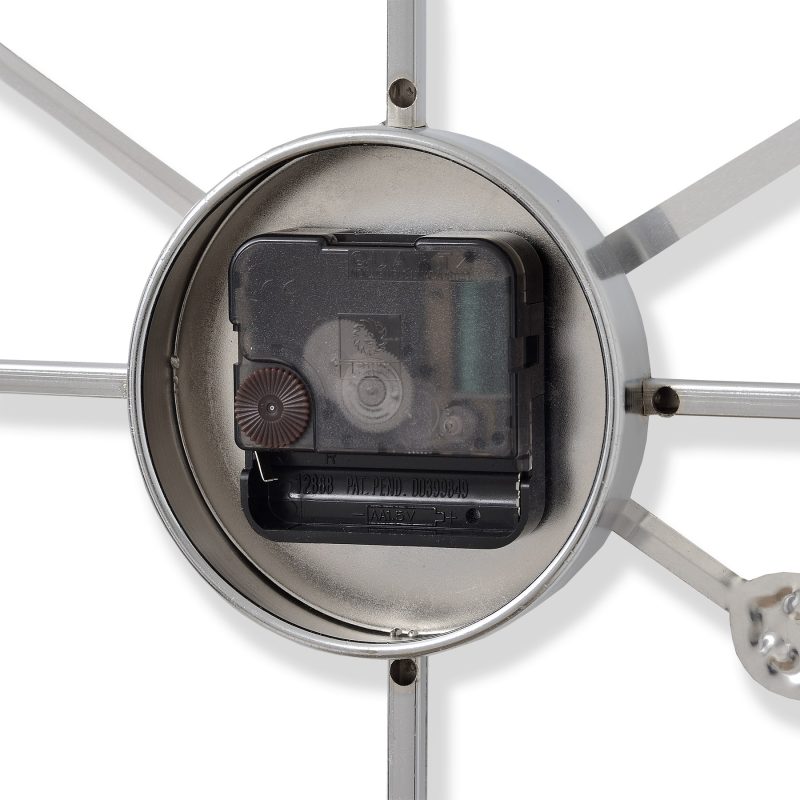 Large Nickel Skeleton Wall Clock - Image 3