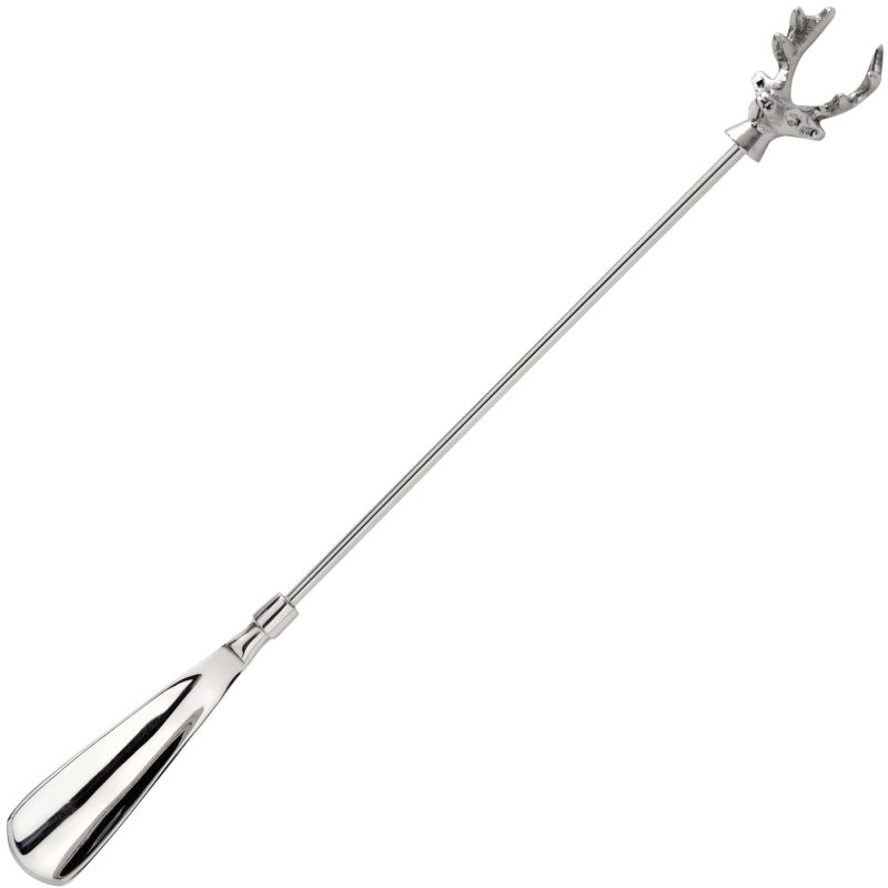Stag Shoe Horn In Nickel Finish