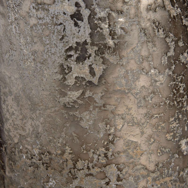 Antique Silver Effect Glass Bottle Vase - Image 2