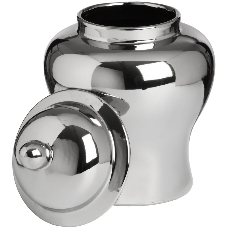 Small Silver Ceramic Ginger Jar - Image 2