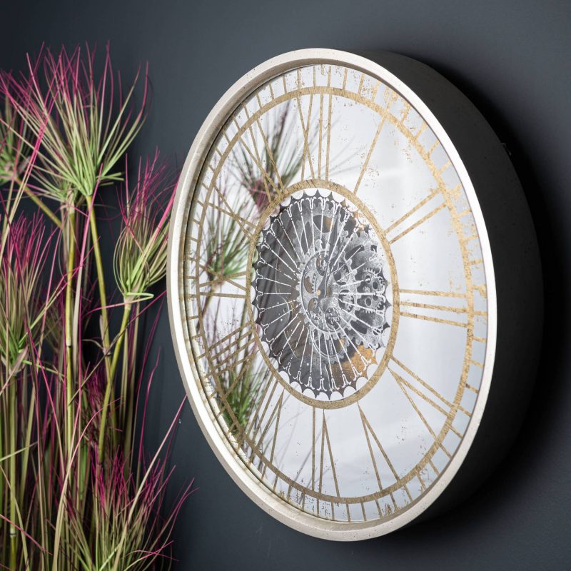 Mirrored Round Clock With Moving Mechanism - Image 5