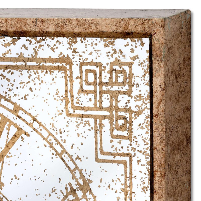 Mirrored Square Framed Clock with Moving Mechanism - Image 3