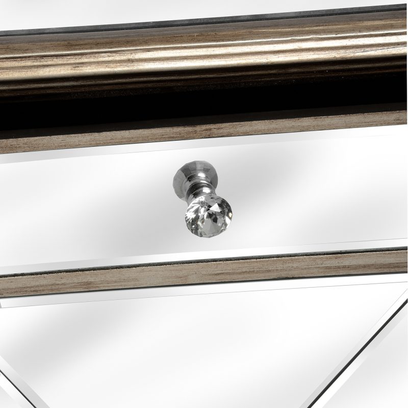 The Belfry Collection One Drawer Two Door Mirrored Cupboard - Image 2