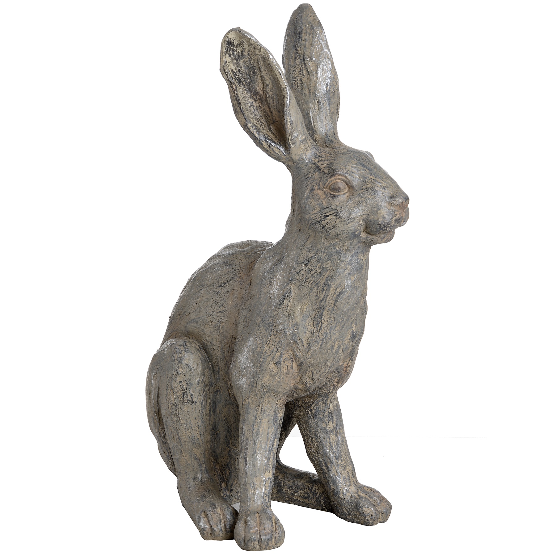 Large Metallic Hare Statue