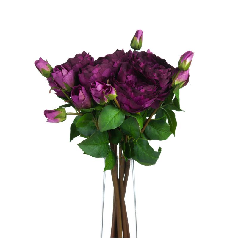 Deep Purple Wedding Peony Rose Spray - Image 4