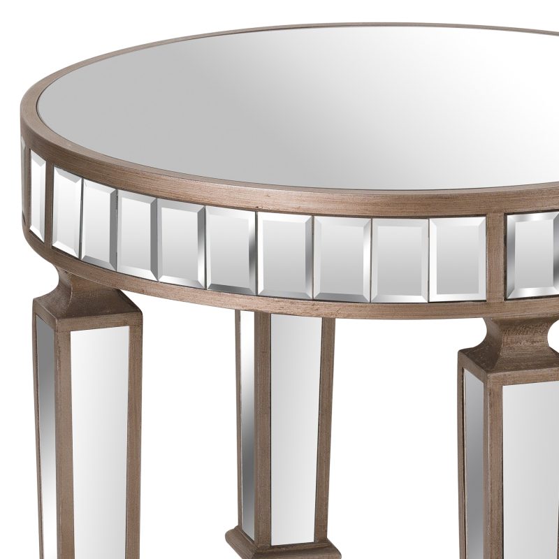 The Belfry Collection Mirrored Round Side Table - Image 2