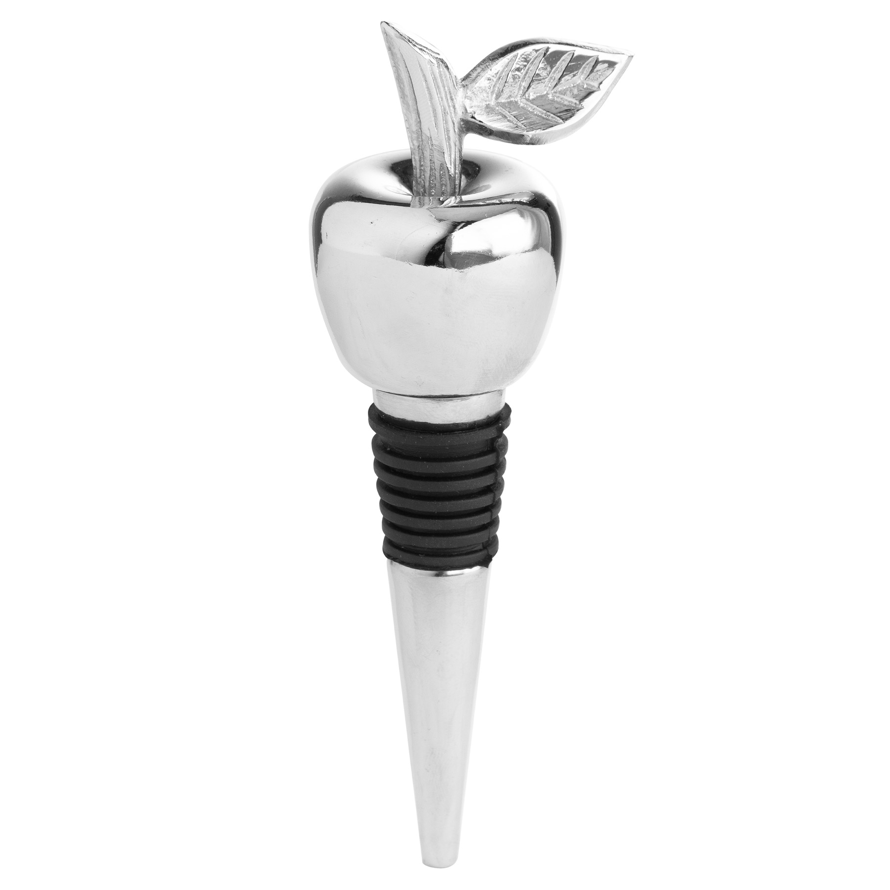 Silver Nickel Apple Bottle Stopper