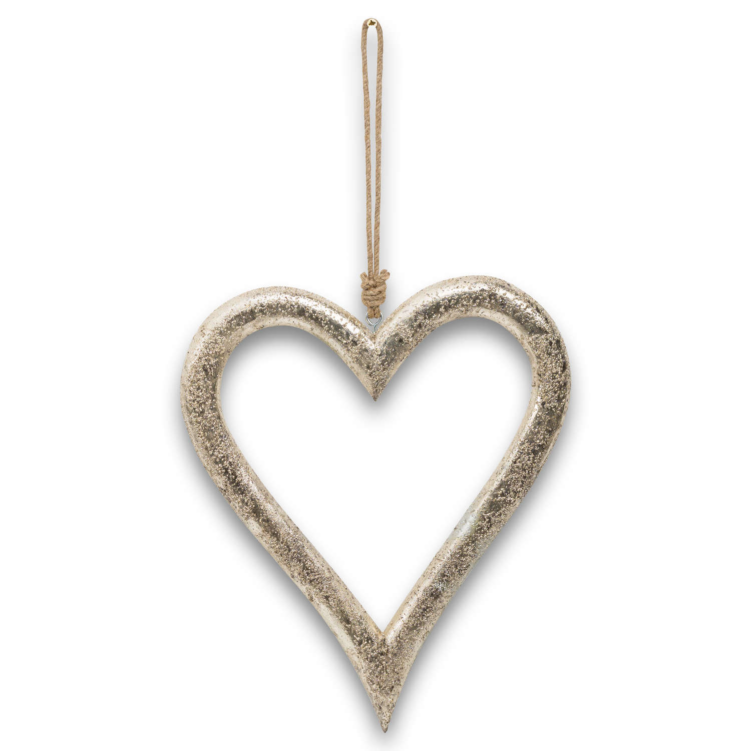 Gold Wooden Heart Hanging Decoration