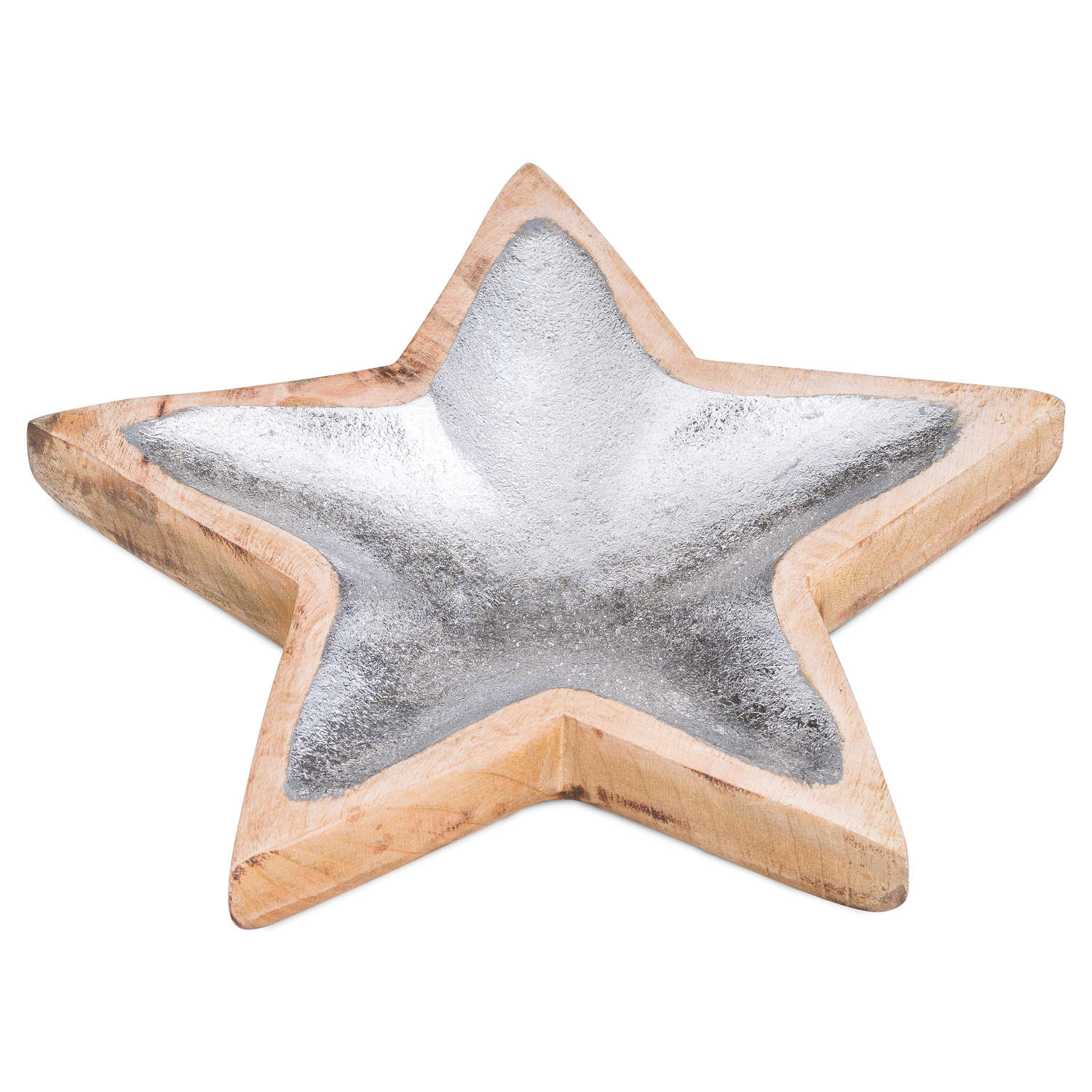 Wooden Star Dish With Metallic Detail