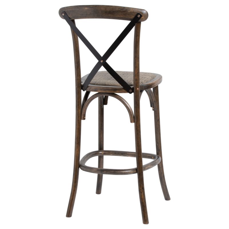 Oak Cross Back Bar Stool - Image 3
