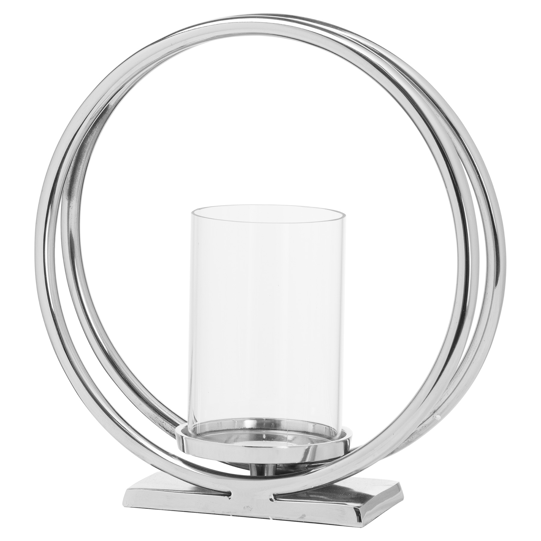 Ohlson Silver Large Twin Loop Candle Holder