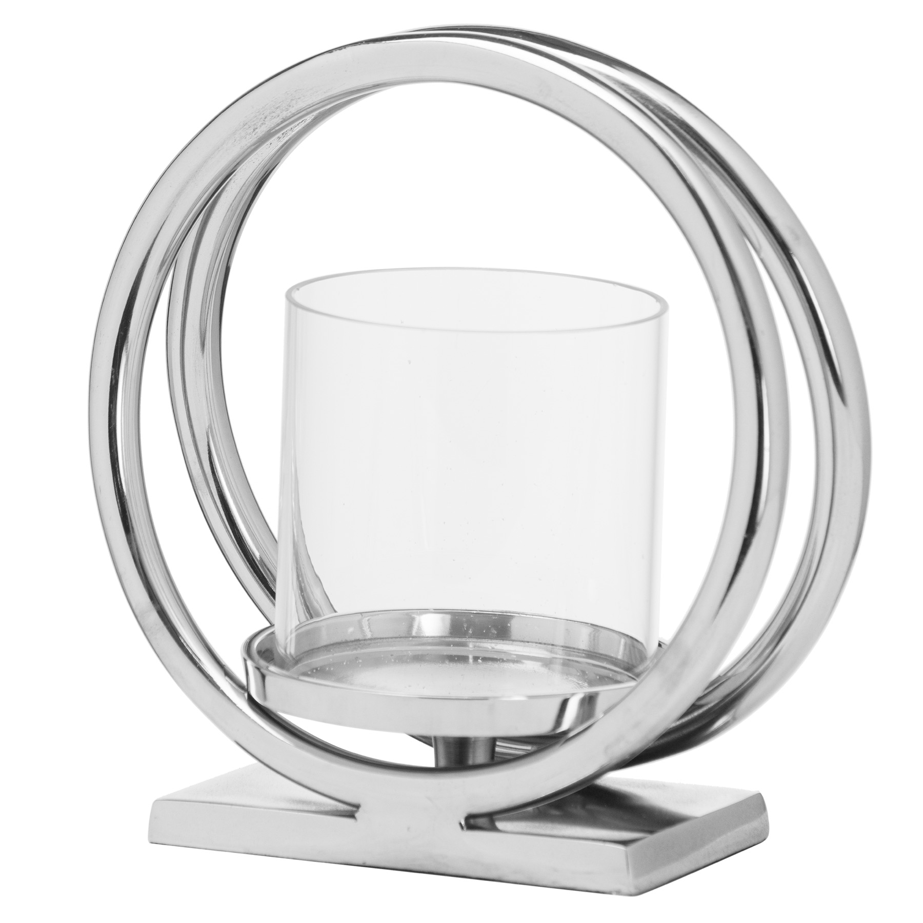 Ohlson Silver Twin Loop Candle Holder