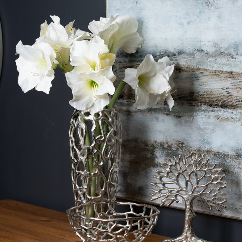 Ohlson Silver Perforated Coral Inspired Vase - Image 3