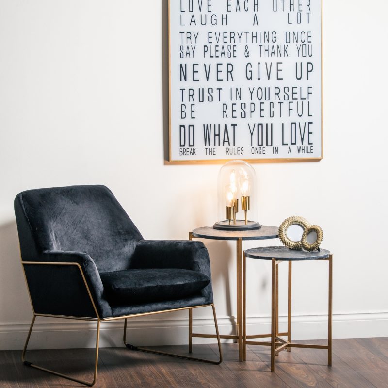 Flynn Framed Black Velvet Club Chair - Image 5