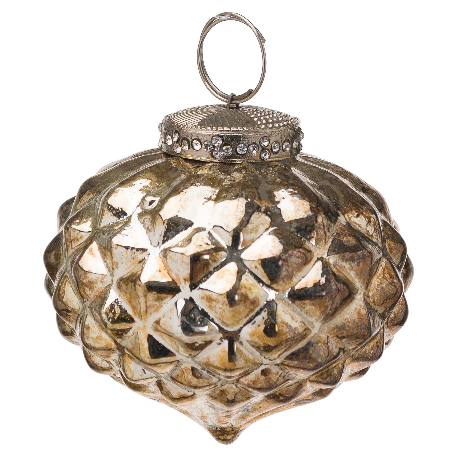The Noel Collection Burnished  Textured Small Hanging Bauble