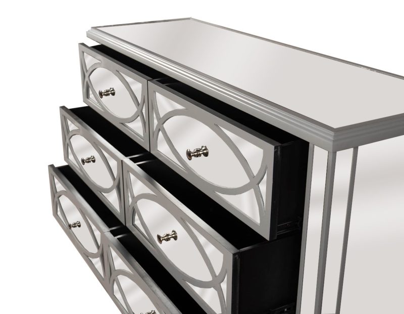 Paloma Collection Mirrored Six Drawer Chest - Image 2