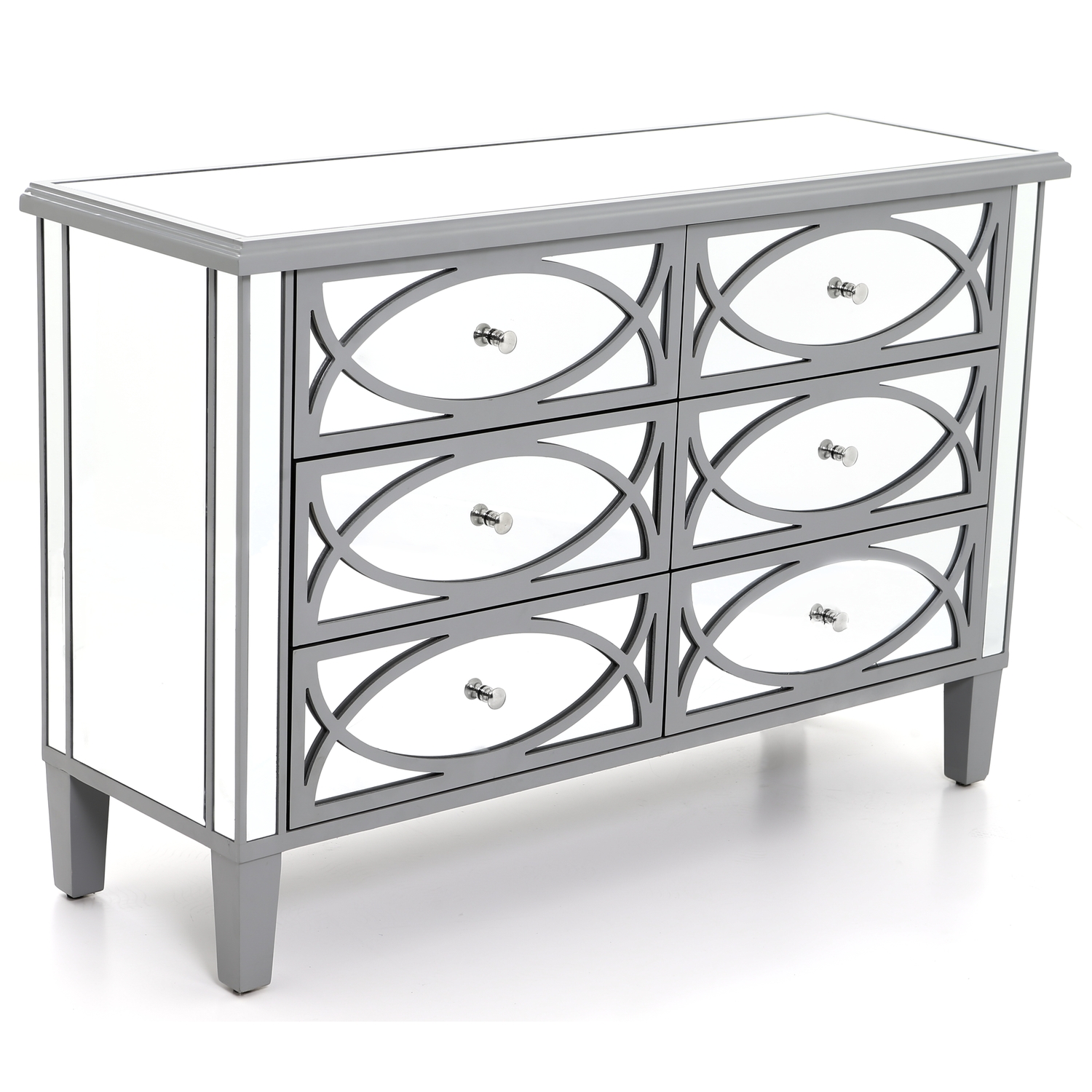 Paloma Collection Mirrored Six Drawer Chest