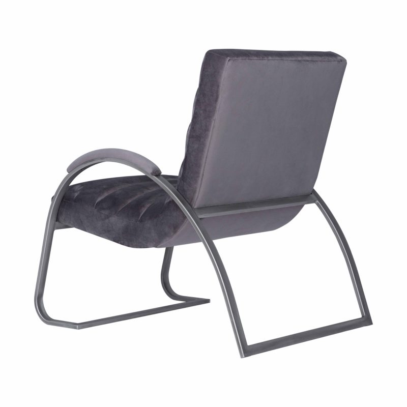 Grey And Silver Ribbed Ark Chair - Image 4
