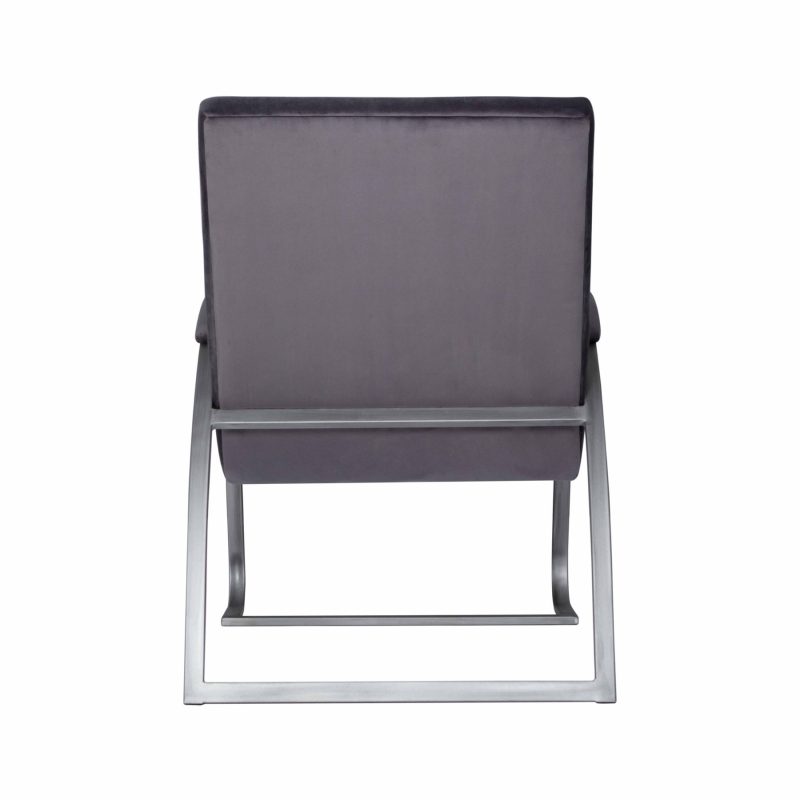 Grey And Silver Ribbed Ark Chair - Image 5