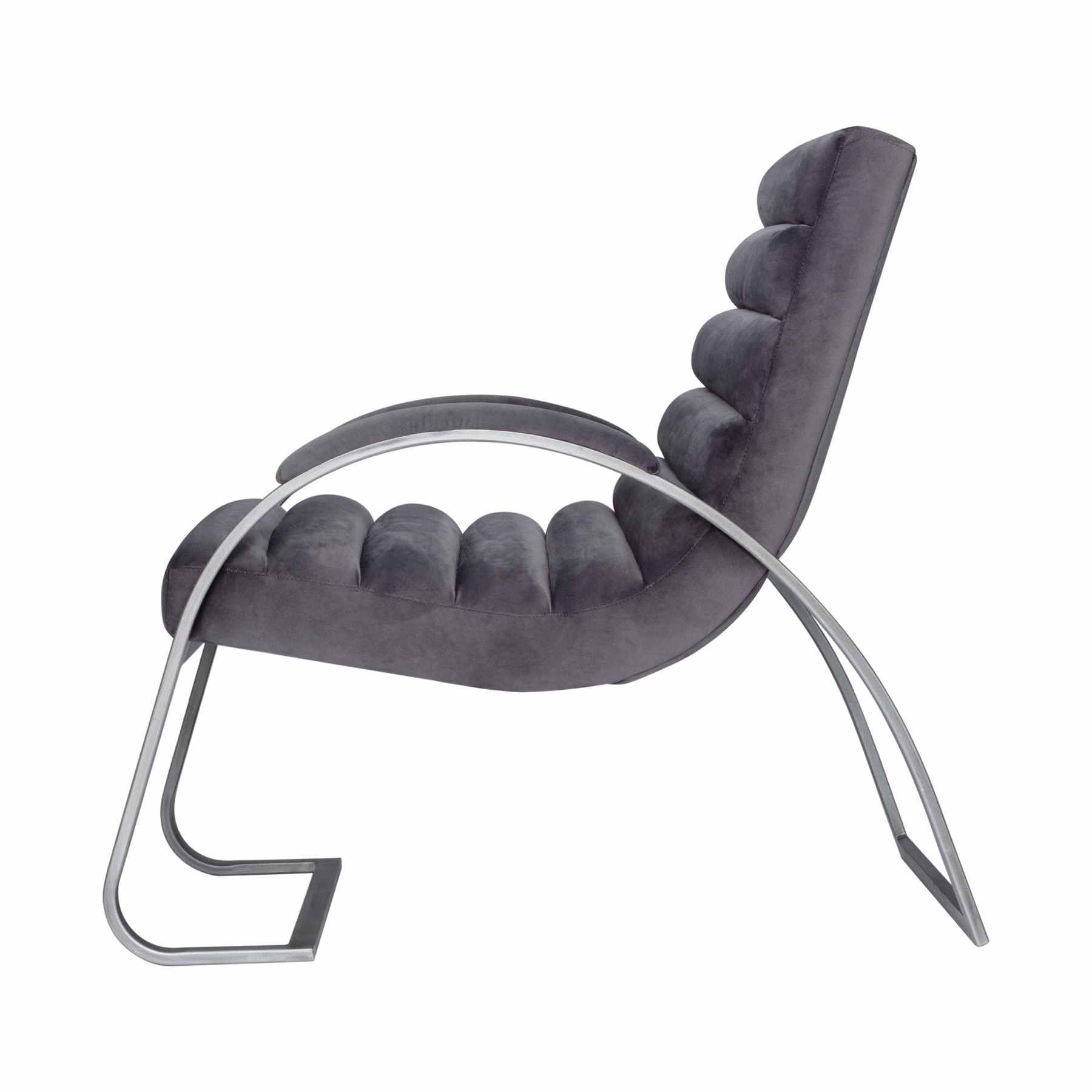 Grey And Silver Ribbed Ark Chair