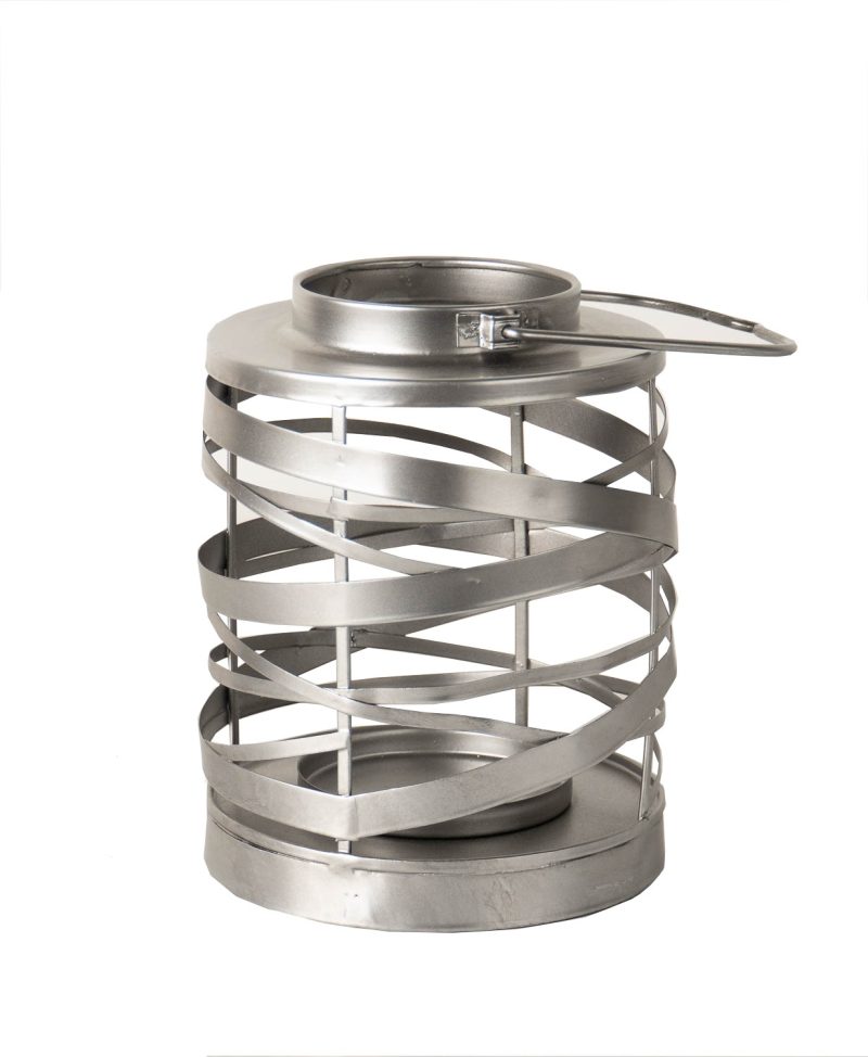 Small Antique Silver Ribbon Lantern