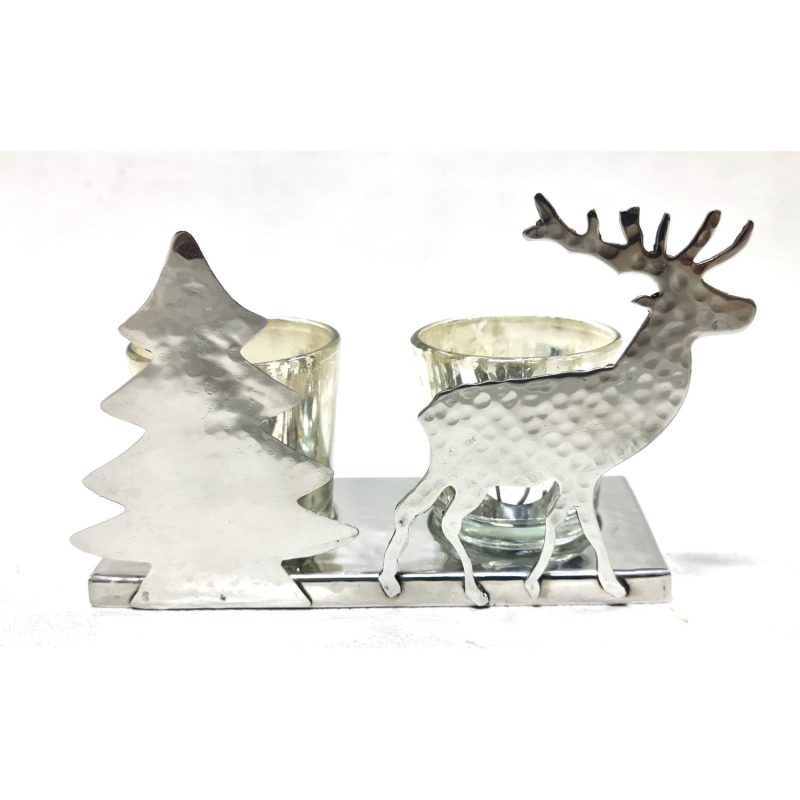 Silver Two Tealight Holder - Image 3