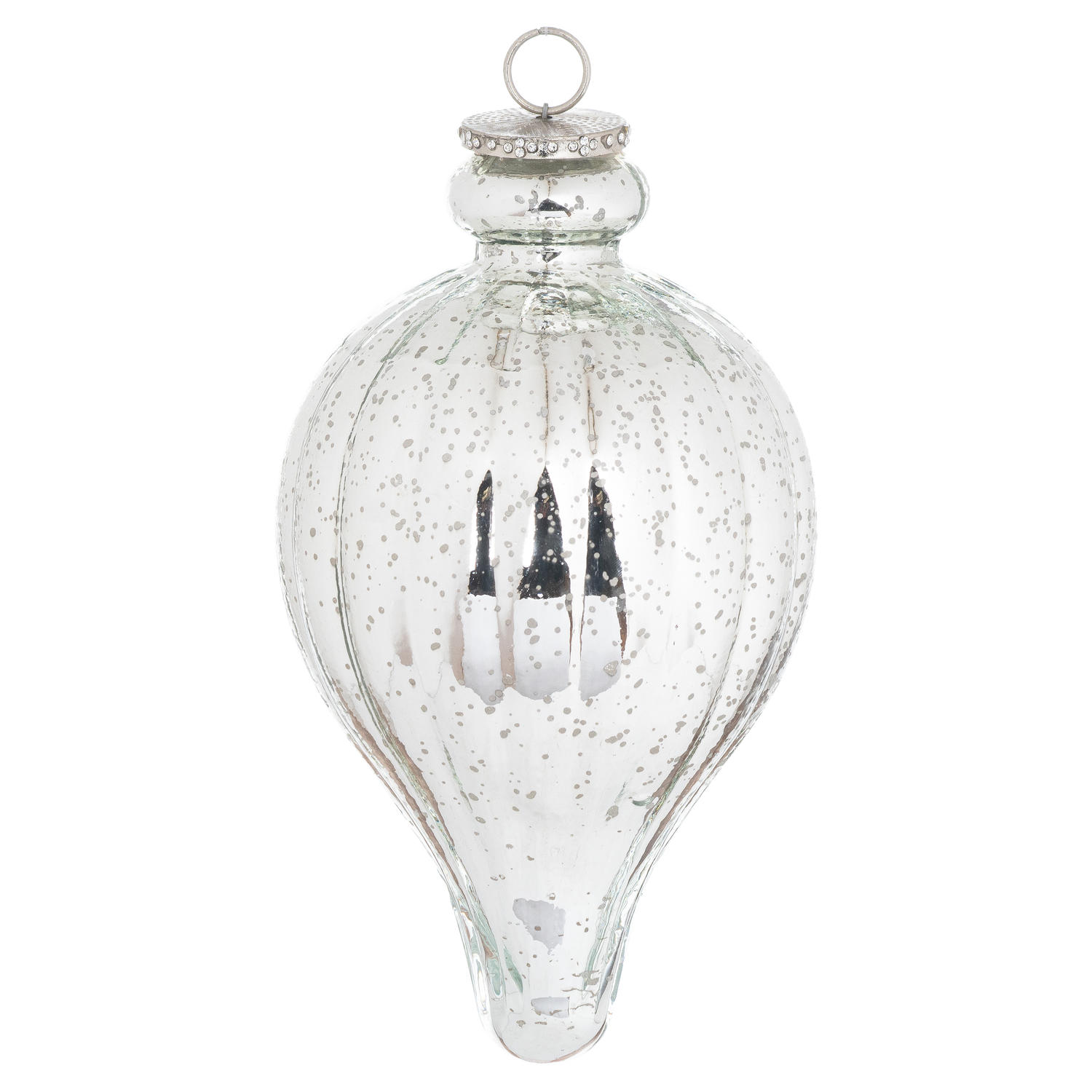 The Noel Collection Silver Oval Drop Large Statement Bauble