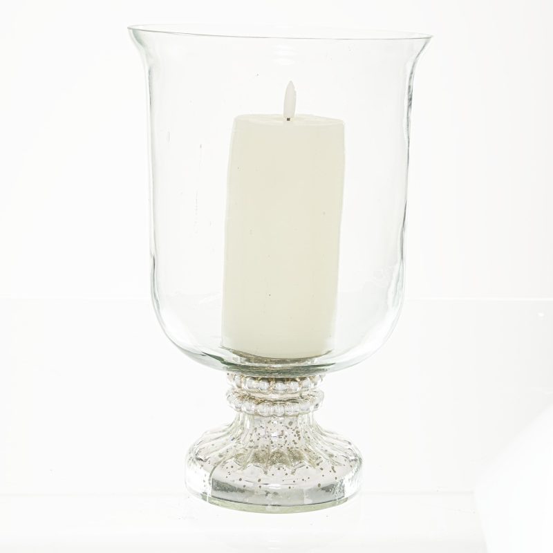 Silver Bead Large Hurricane Lamp - Image 2