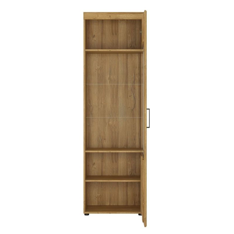 Cortina Tall Glazed Display Cabinet (RH) in Grandson Oak - Image 2