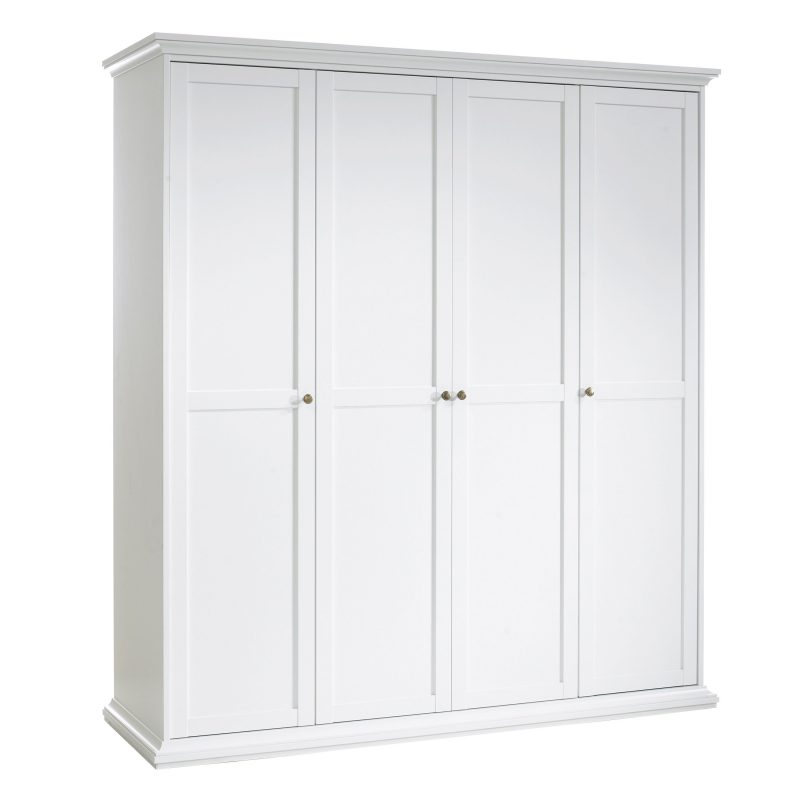 Paris Wardrobe with 4 Doors in White - Image 4