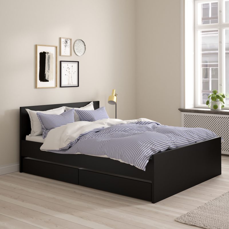 Naia Set of 2 Underbed Drawers (for Single or Double Beds) in Black Matt - Image 6