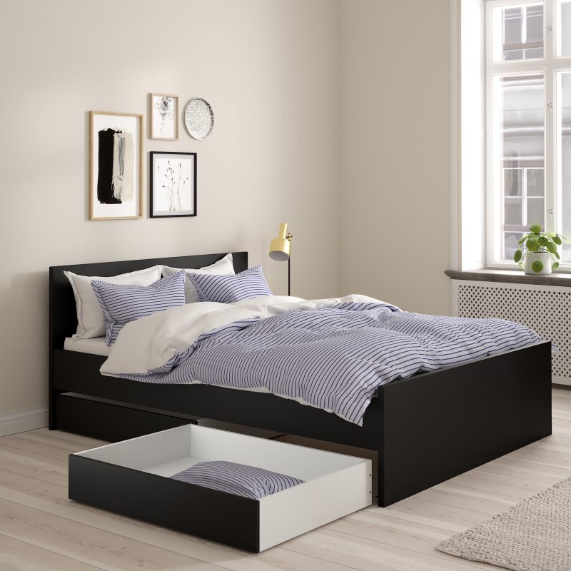 Naia Set of 2 Underbed Drawers (for Single or Double Beds) in Black Matt - Image 7