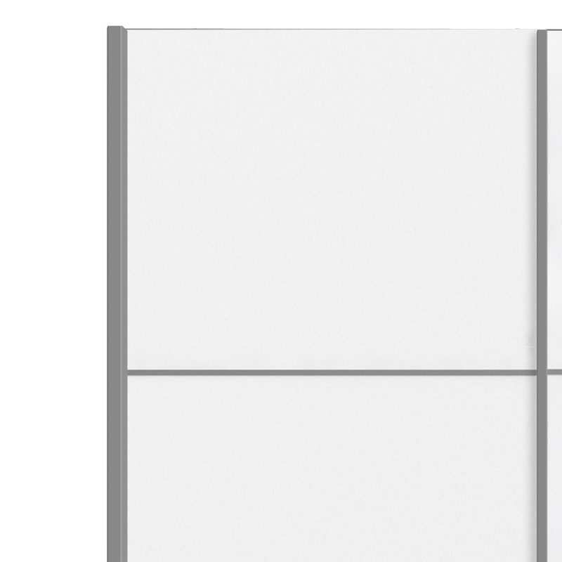Verona Sliding Wardrobe 120cm in White with White Doors with 5 Shelves - Image 9