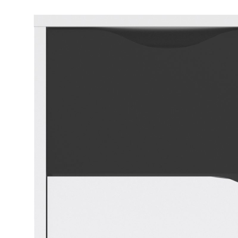 Oslo TV Unit Wide 2 Drawers 4 Shelves in White and Black Matt - Image 7