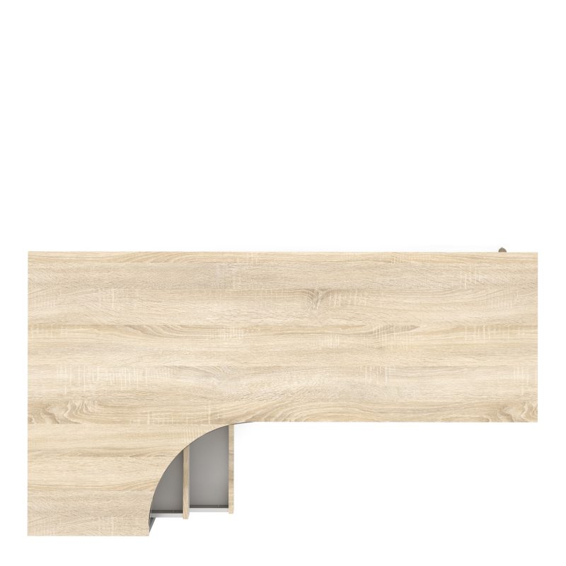 Oslo Desk 2 Drawer in White and Oak - Image 6