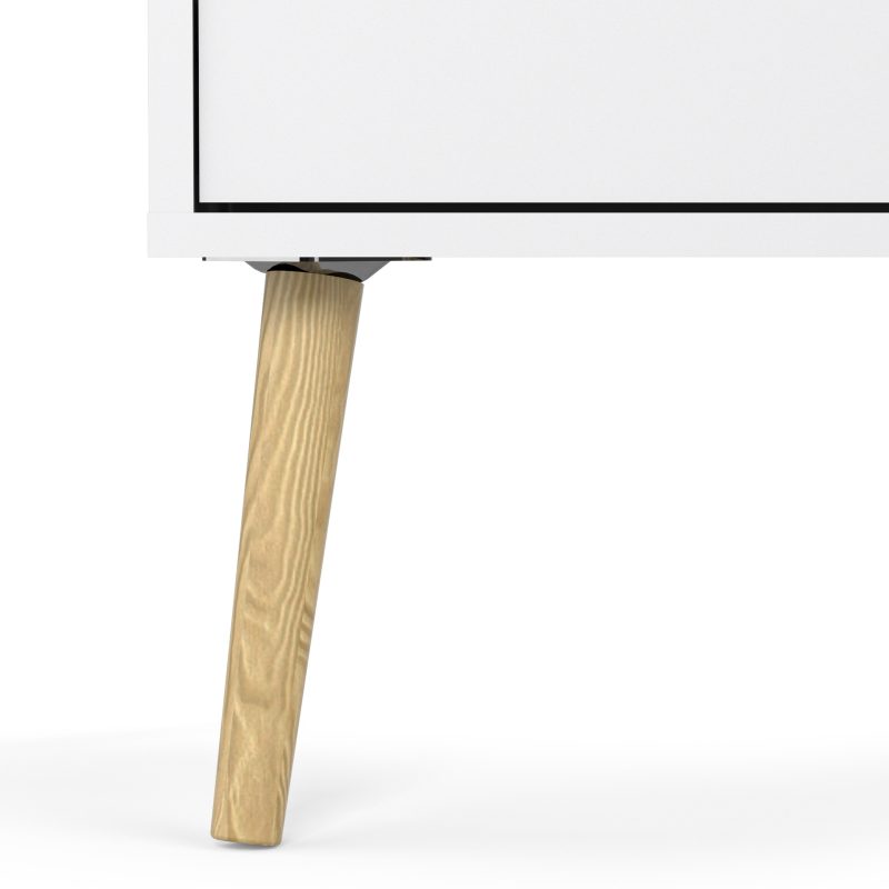 Oslo Chest of 5 Drawers in White and Oak - Image 6