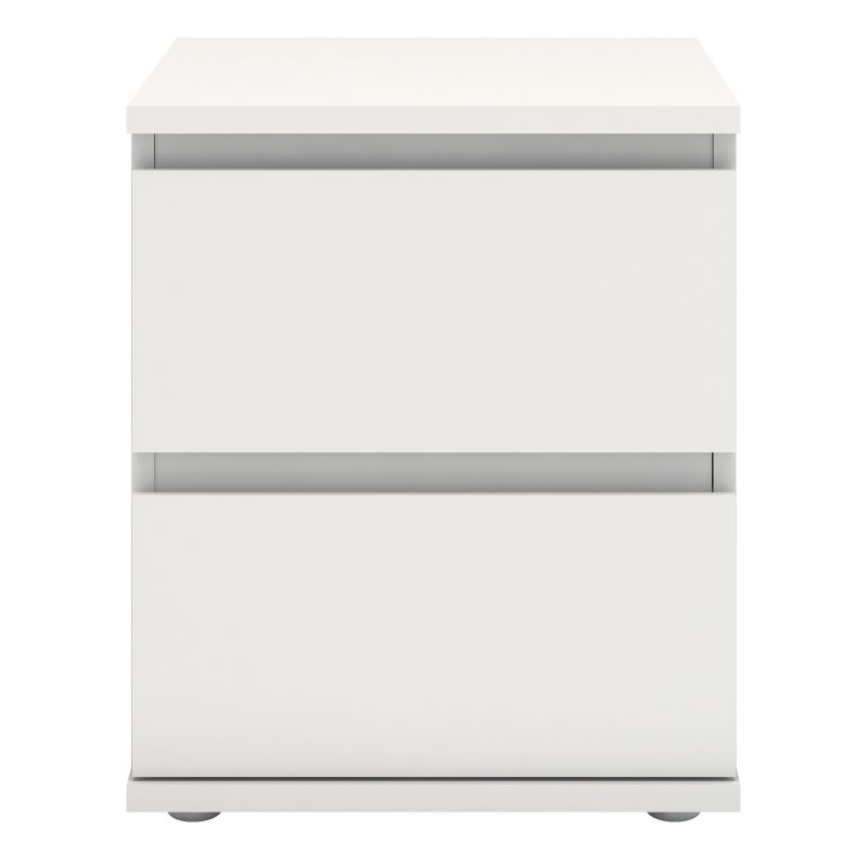 Nova Bedside 2 Drawer in White - Image 3