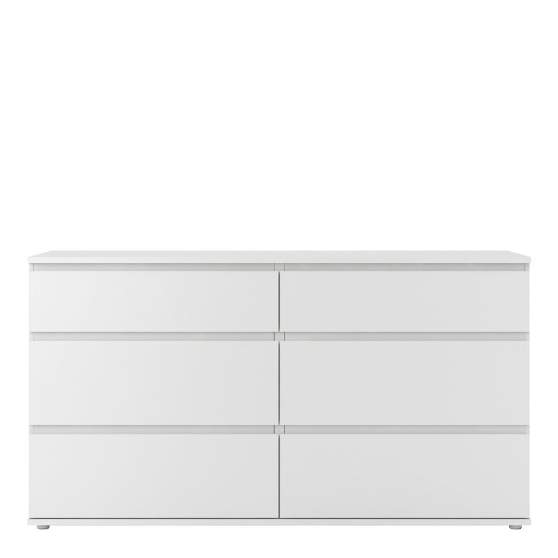 Nova Wide Chest Of 6 Drawers (3+3) In White - Image 2