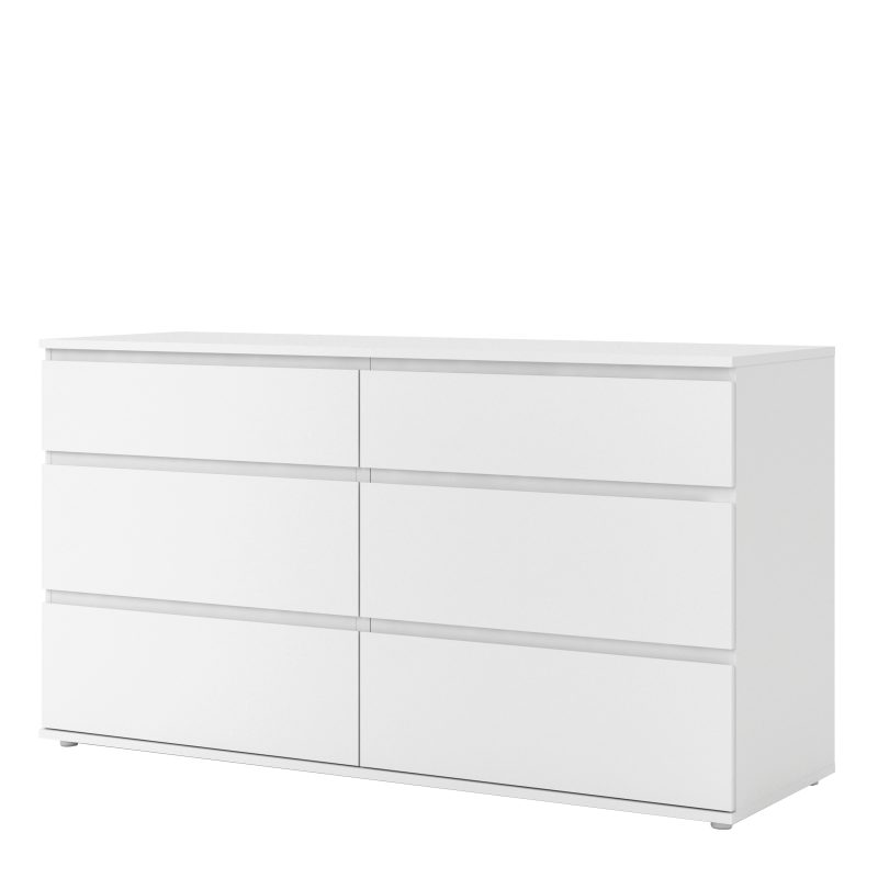Nova Wide Chest Of 6 Drawers (3+3) In White - Image 3