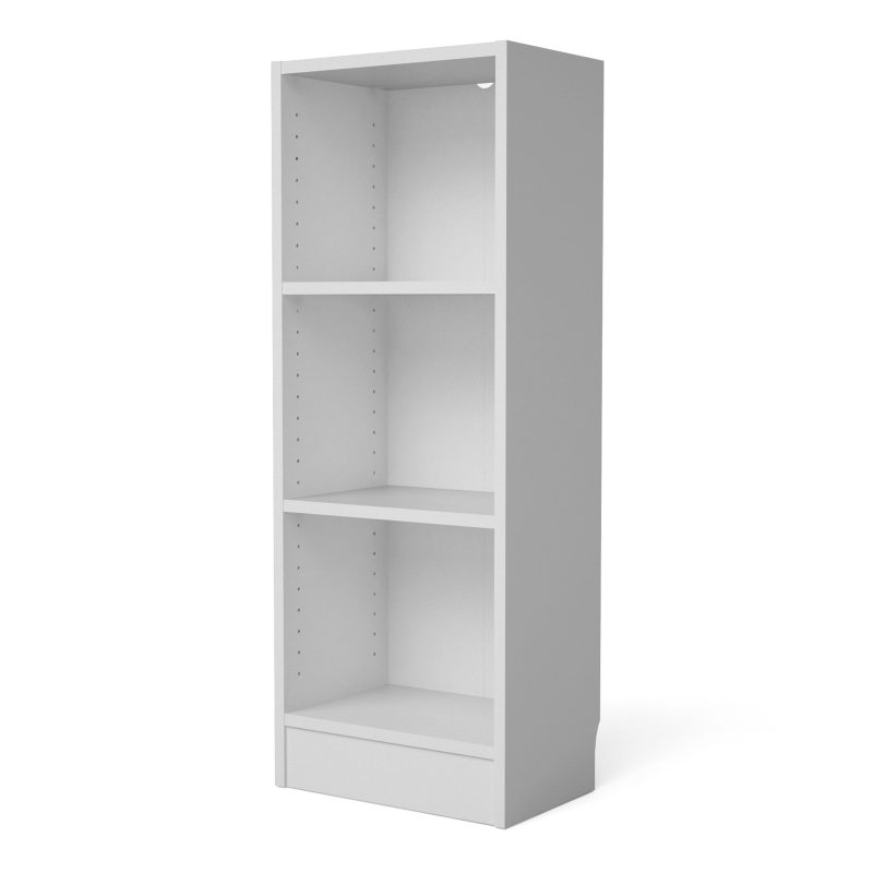 Basic Low Narrow Bookcase (2 Shelves) in White - Image 3