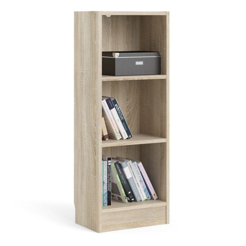 Basic Low Narrow Bookcase (2 Shelves) in Oak - Image 6