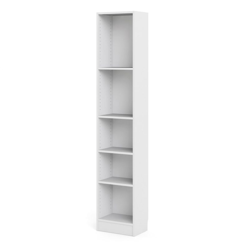 Basic Tall Narrow Bookcase (4 Shelves) in White - Image 3