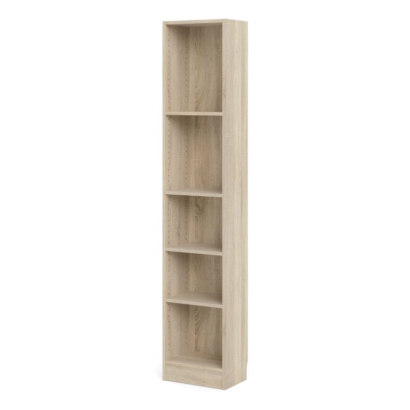 Basic Tall Narrow Bookcase (4 Shelves) in Oak - Image 3