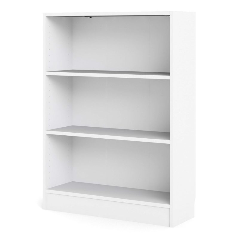 Basic Low Wide Bookcase (2 Shelves) in White - Image 3