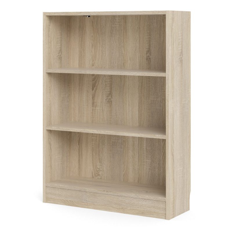 Basic Low Wide Bookcase (2 Shelves) in Oak - Image 3