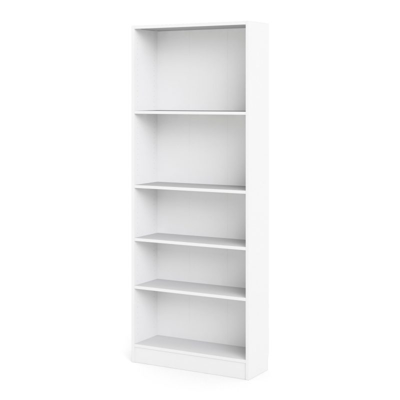 Basic Tall Wide Bookcase (4 Shelves) in White - Image 3