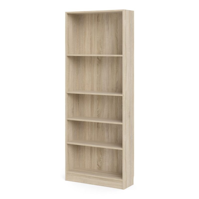 Basic Tall Wide Bookcase (4 Shelves) in Oak - Image 3